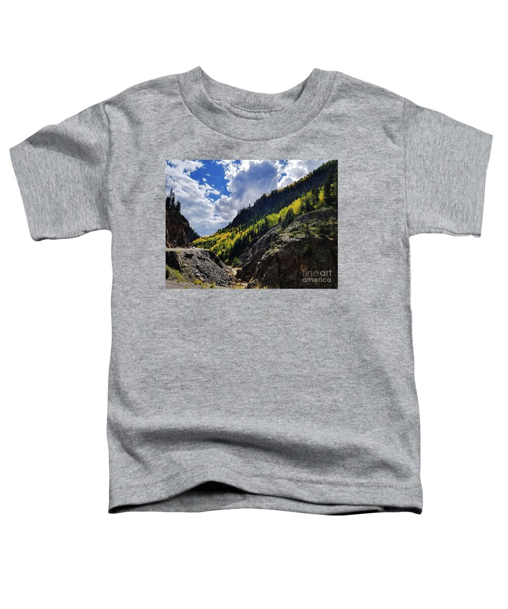 Colorado Toddler T-Shirt featuring the photograph Blue Skies in Colorado by Elizabeth M