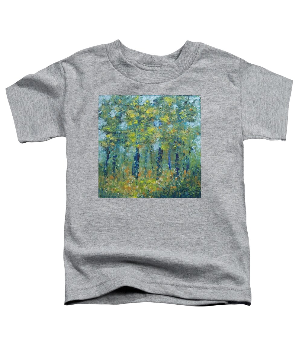 Trees Toddler T-Shirt featuring the painting Blue Woods by Karren Case