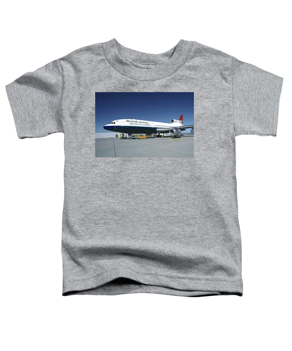 Lockheed L-1011-500 Tristar Toddler T-Shirt featuring the photograph British Airways L-1011-500 TriStar  by Erik Simonsen