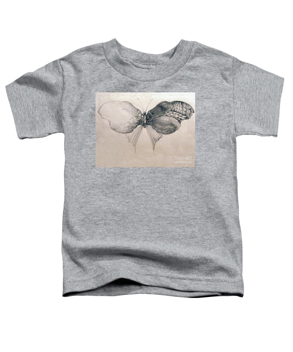Pencil Toddler T-Shirt featuring the drawing Butterfly for Jeffrey by Rosanne Licciardi