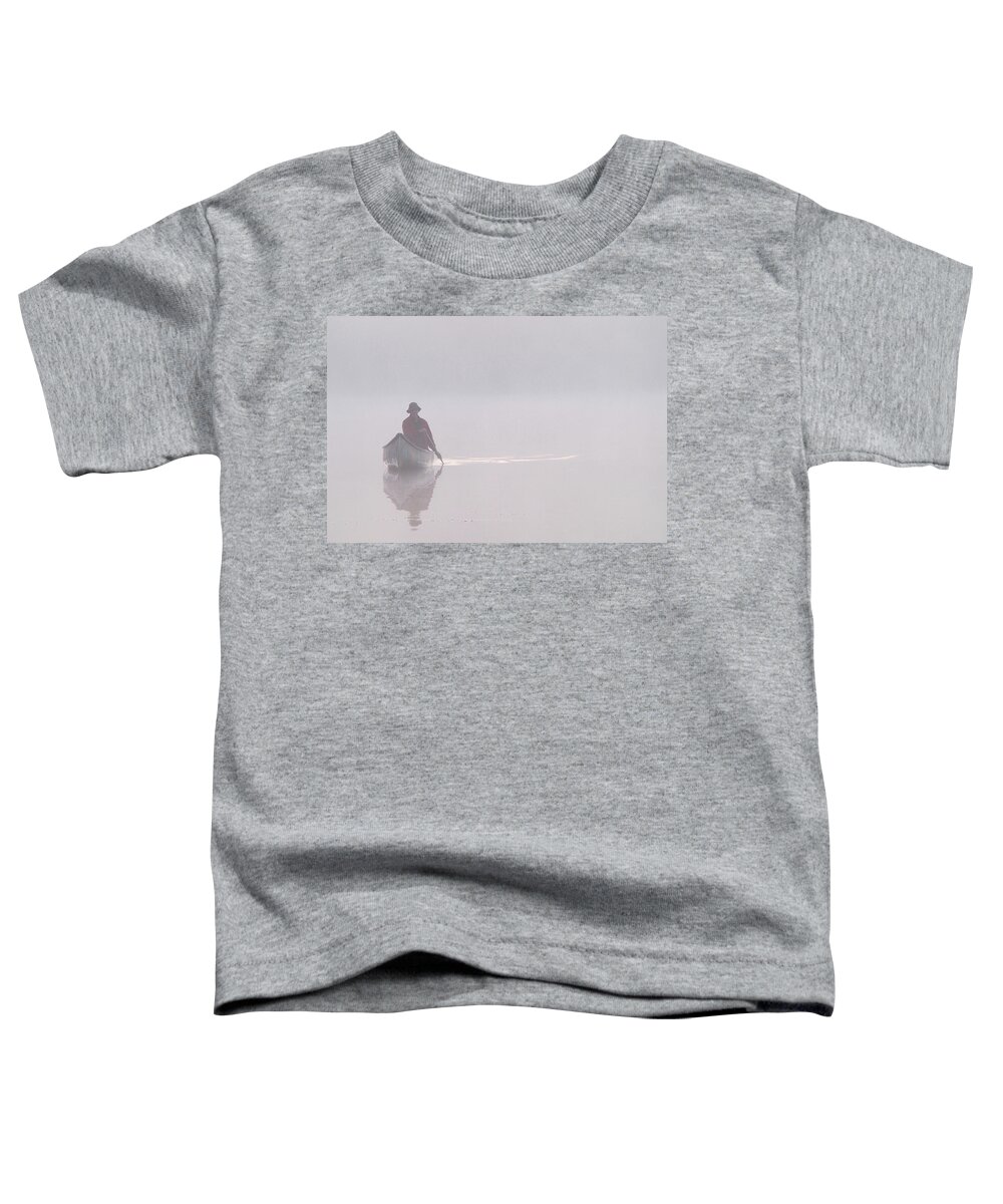 Canoe Toddler T-Shirt featuring the photograph Canadian Morning by Minnie Gallman