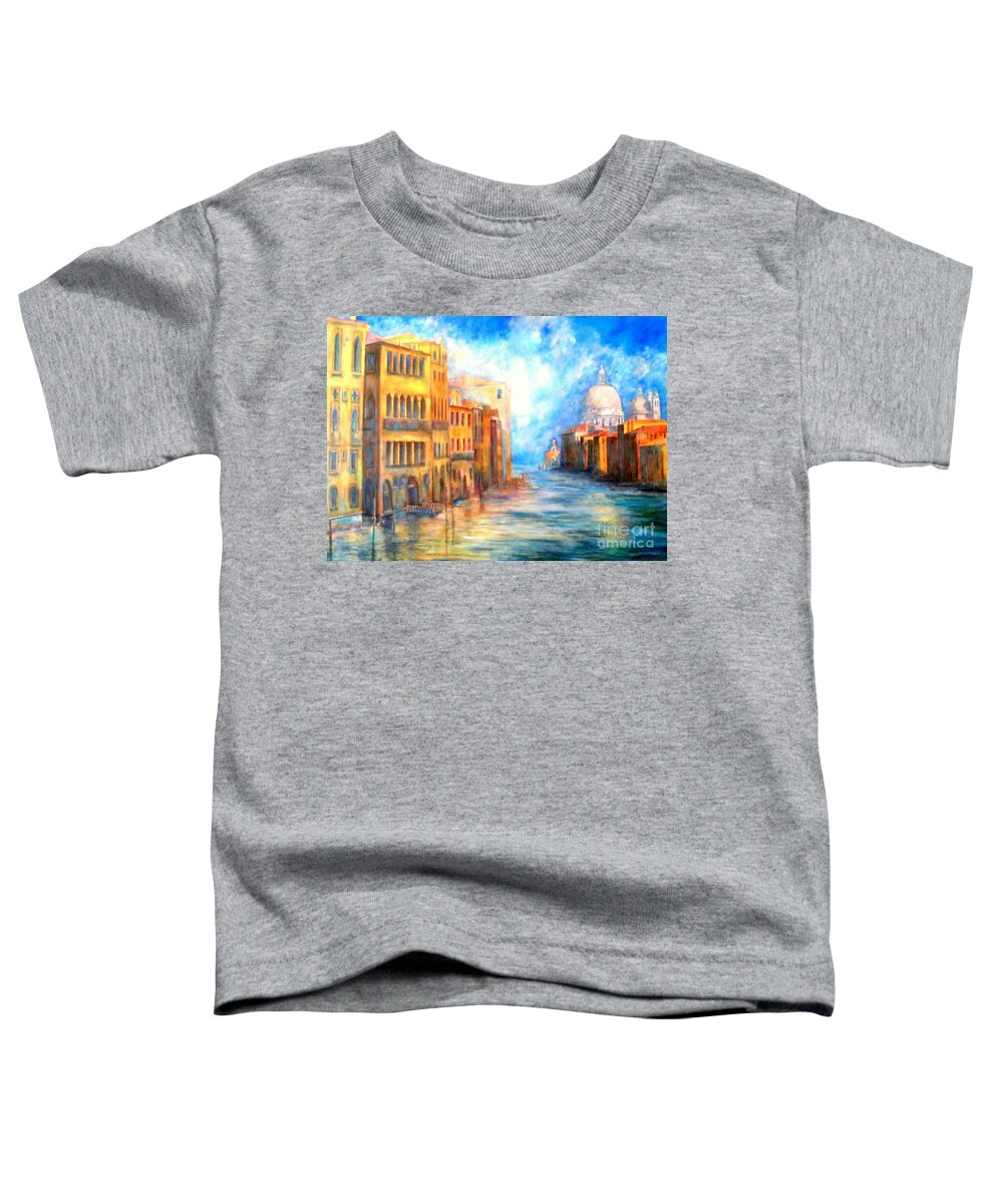 Venice Toddler T-Shirt featuring the painting Canale Grande by Dagmar Helbig