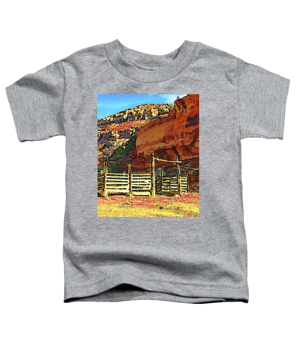 Escalante Canyon Toddler T-Shirt featuring the digital art Escalante Canyon Corral by Gene Bollig