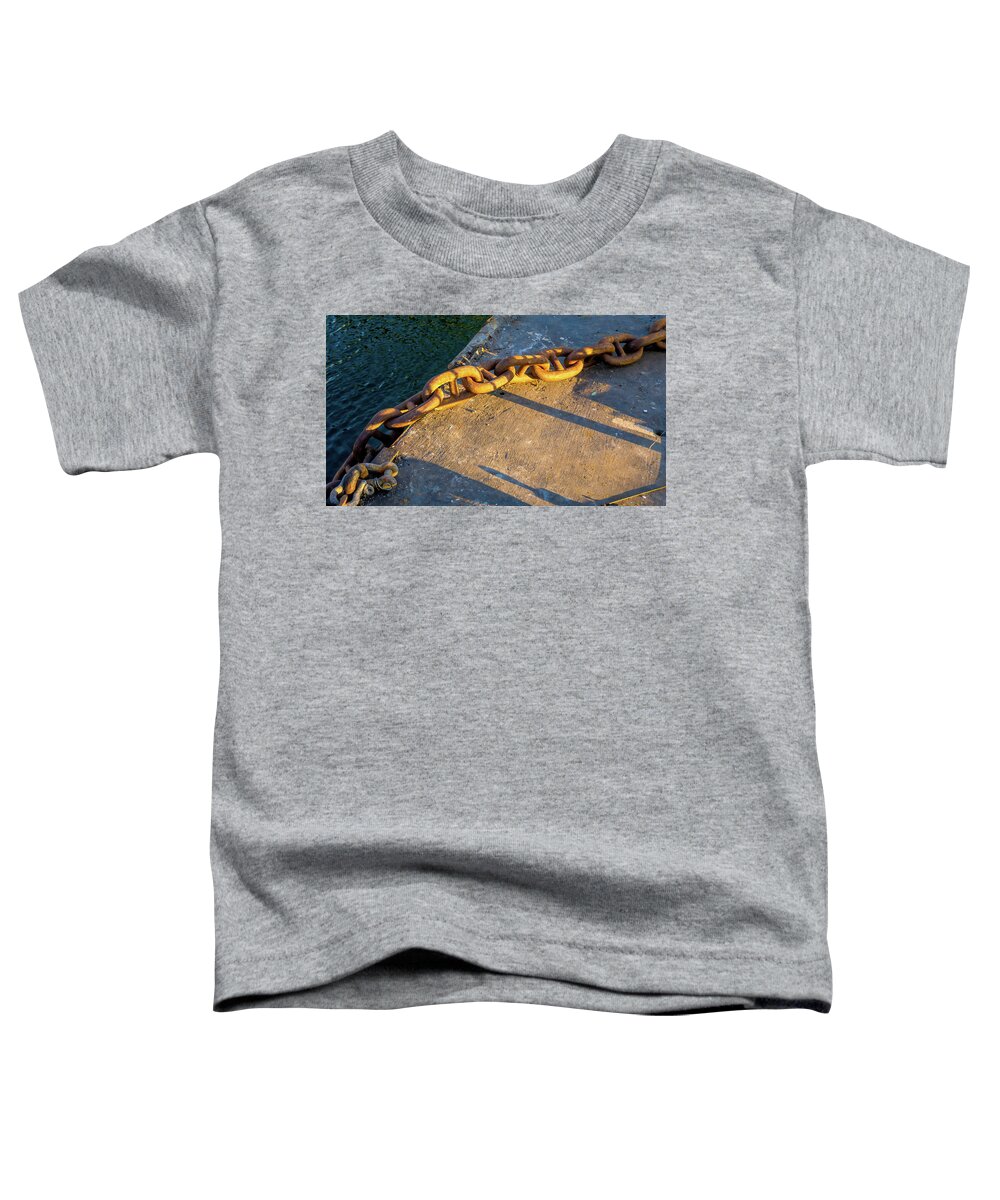Chain Toddler T-Shirt featuring the photograph Chained in Light and Shadow by Cathy Anderson