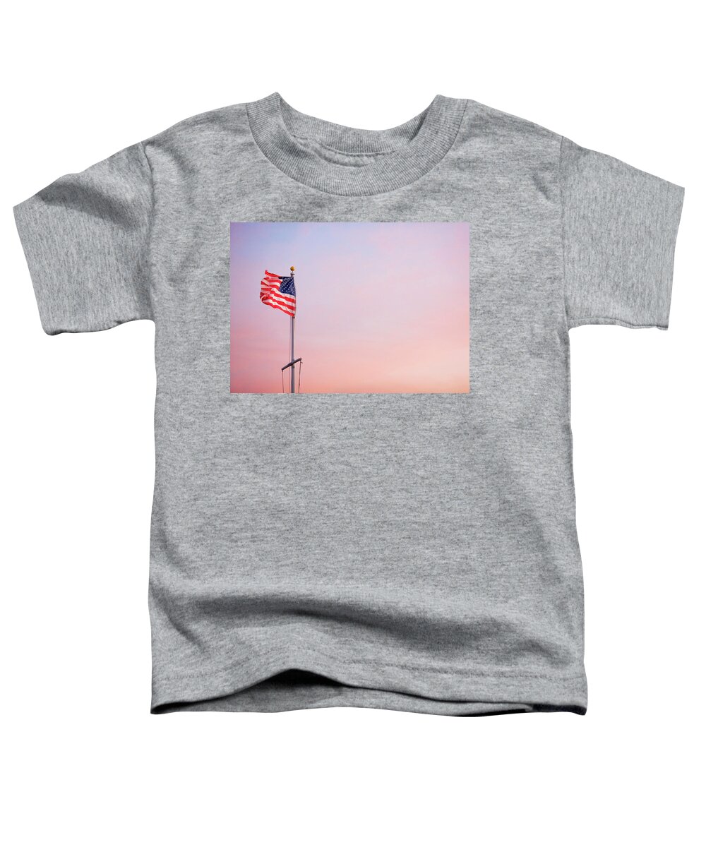 American Flag Toddler T-Shirt featuring the photograph Chatham Mast by Todd Klassy