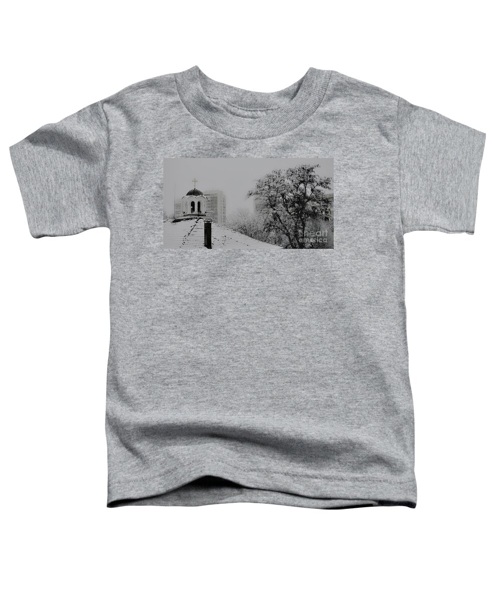 Church Toddler T-Shirt featuring the photograph Church in snow by Yavor Mihaylov
