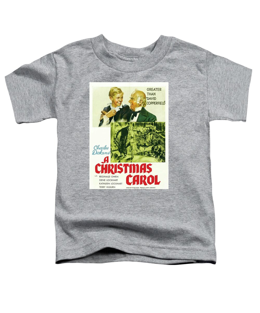 Christmas Toddler T-Shirt featuring the painting Classic Movie Poster - A Christmas Carol by Esoterica Art Agency