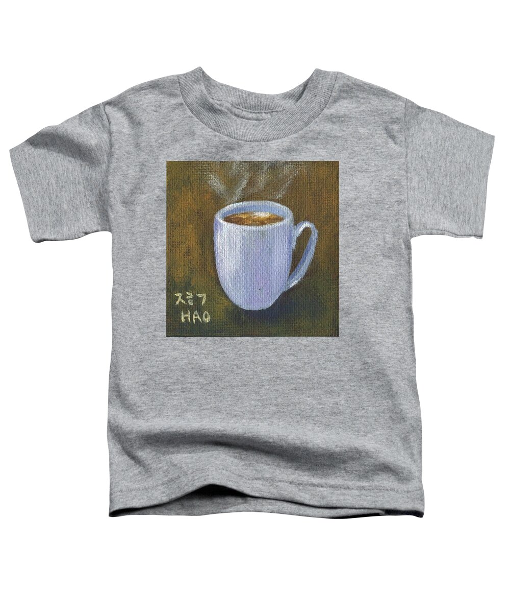 Coffee Painting Toddler T-Shirt featuring the painting Coffee 1 by Helian Cornwell