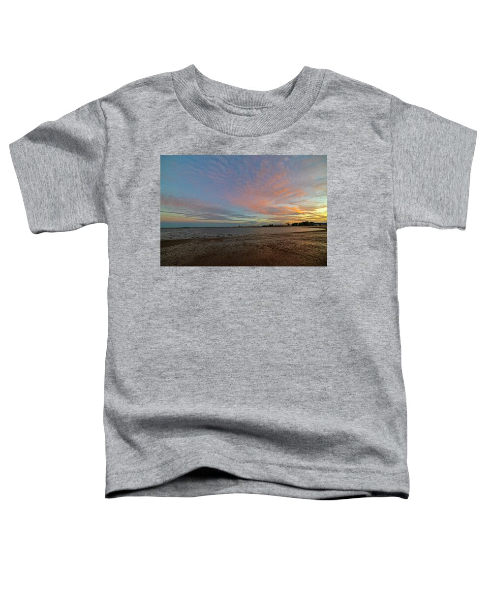 Boston Toddler T-Shirt featuring the photograph Constitution Beach Dramatic Sunset Boston MA East Boston by Toby McGuire