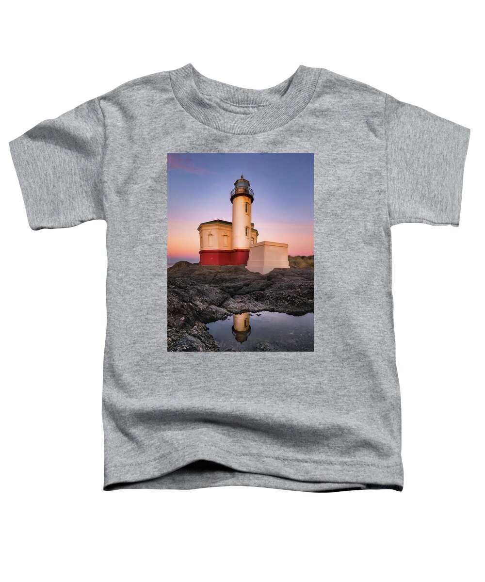 Coquille River Light Toddler T-Shirt featuring the photograph Coquille Lighthouse Reflection by Chris Steele