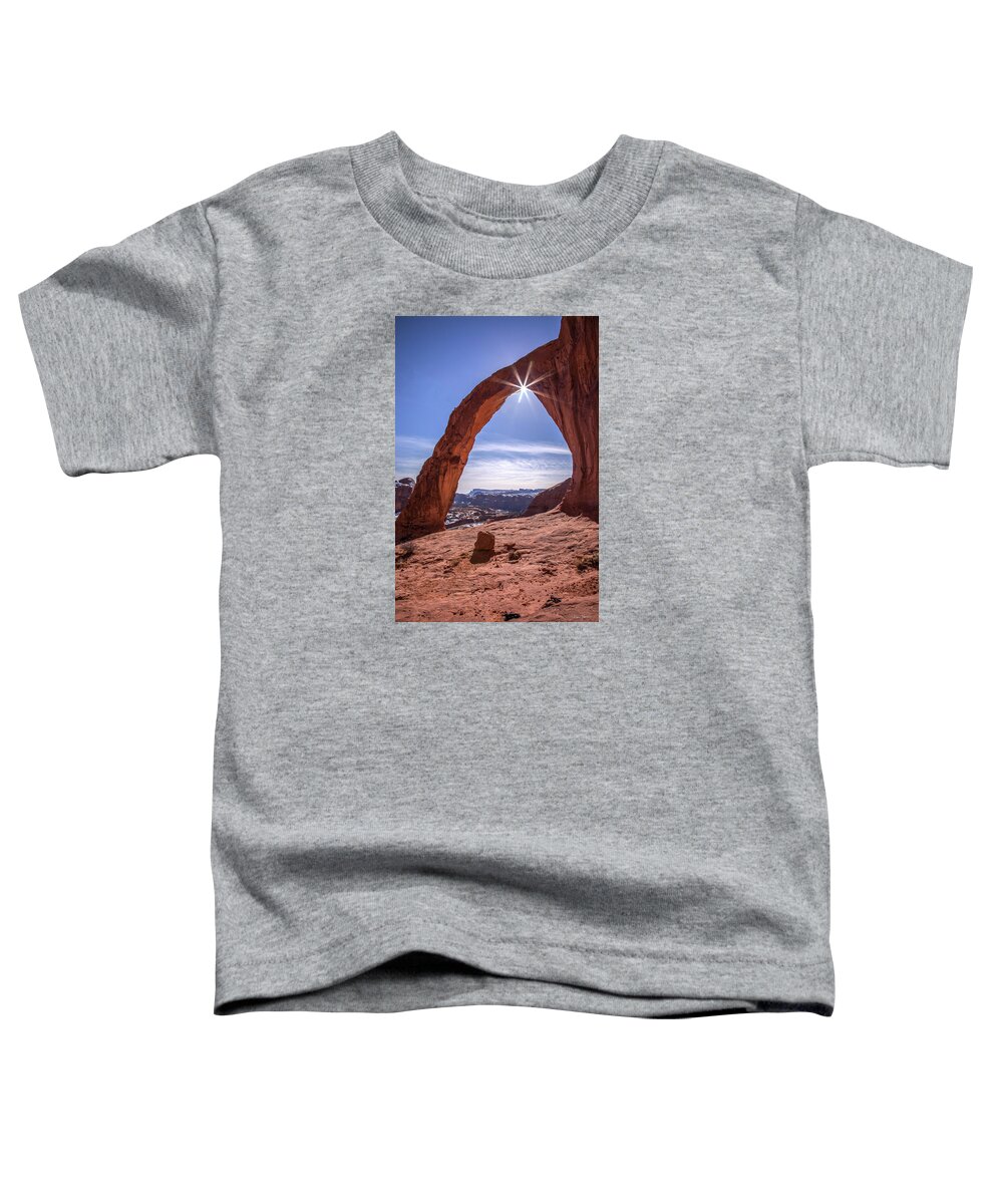 Utah Toddler T-Shirt featuring the photograph Corona Arch Sunburst by Dan Norris