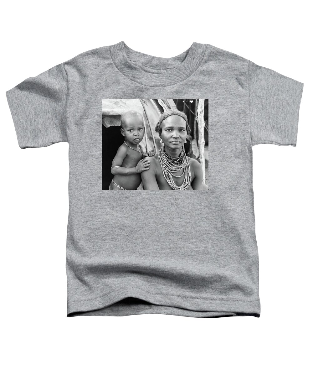 Portraits Toddler T-Shirt featuring the photograph Dassanech Mother and Baby 2 by Mache Del Campo
