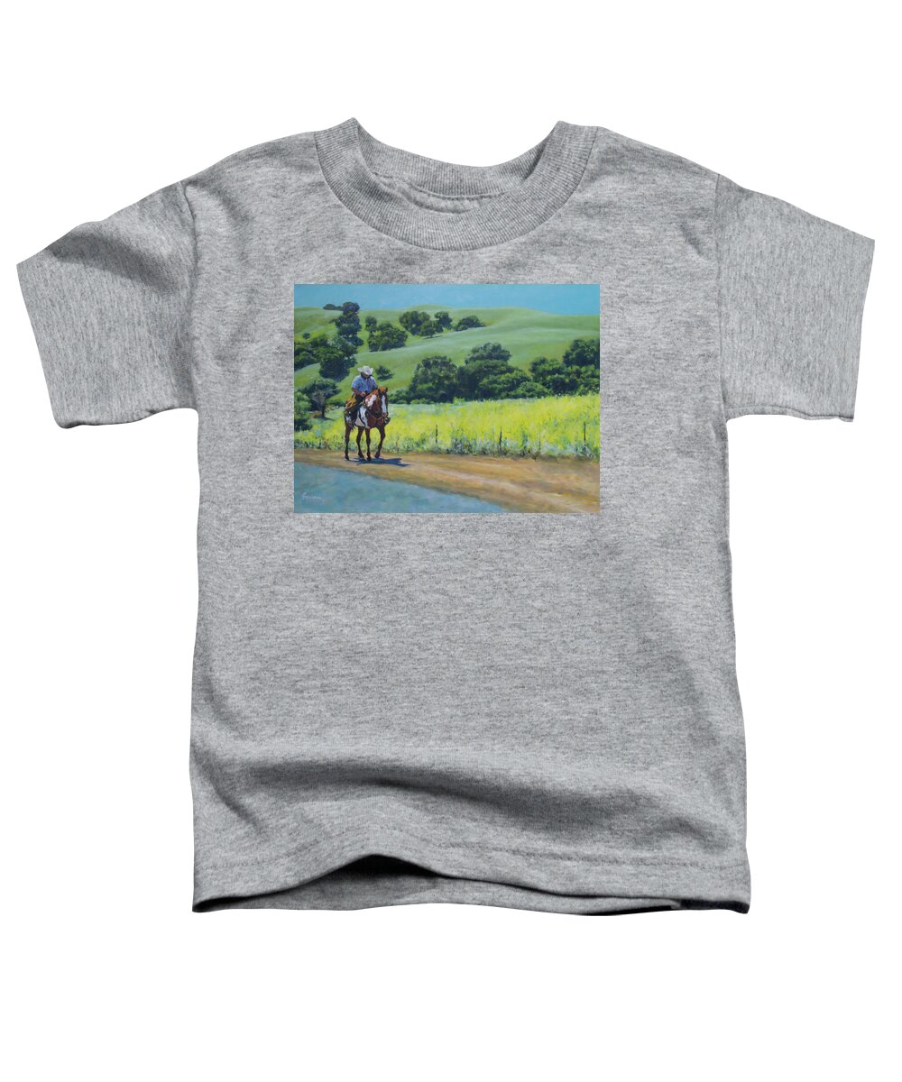 Cowboy Toddler T-Shirt featuring the painting Diablo Cowboy NO. 2 by Kerima Swain