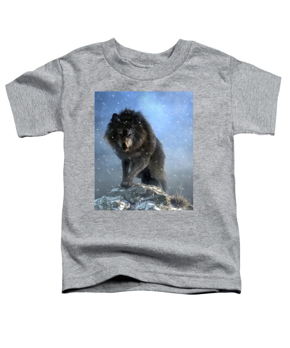 Dire Wolf Toddler T-Shirt featuring the digital art Dire Wolf by Daniel Eskridge