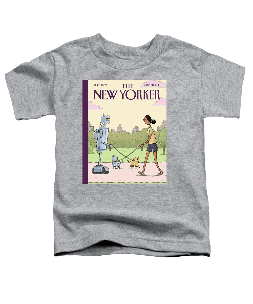 Dog Walking 2.0 Toddler T-Shirt featuring the painting Dog Walking 2.0 by Tom Gauld
