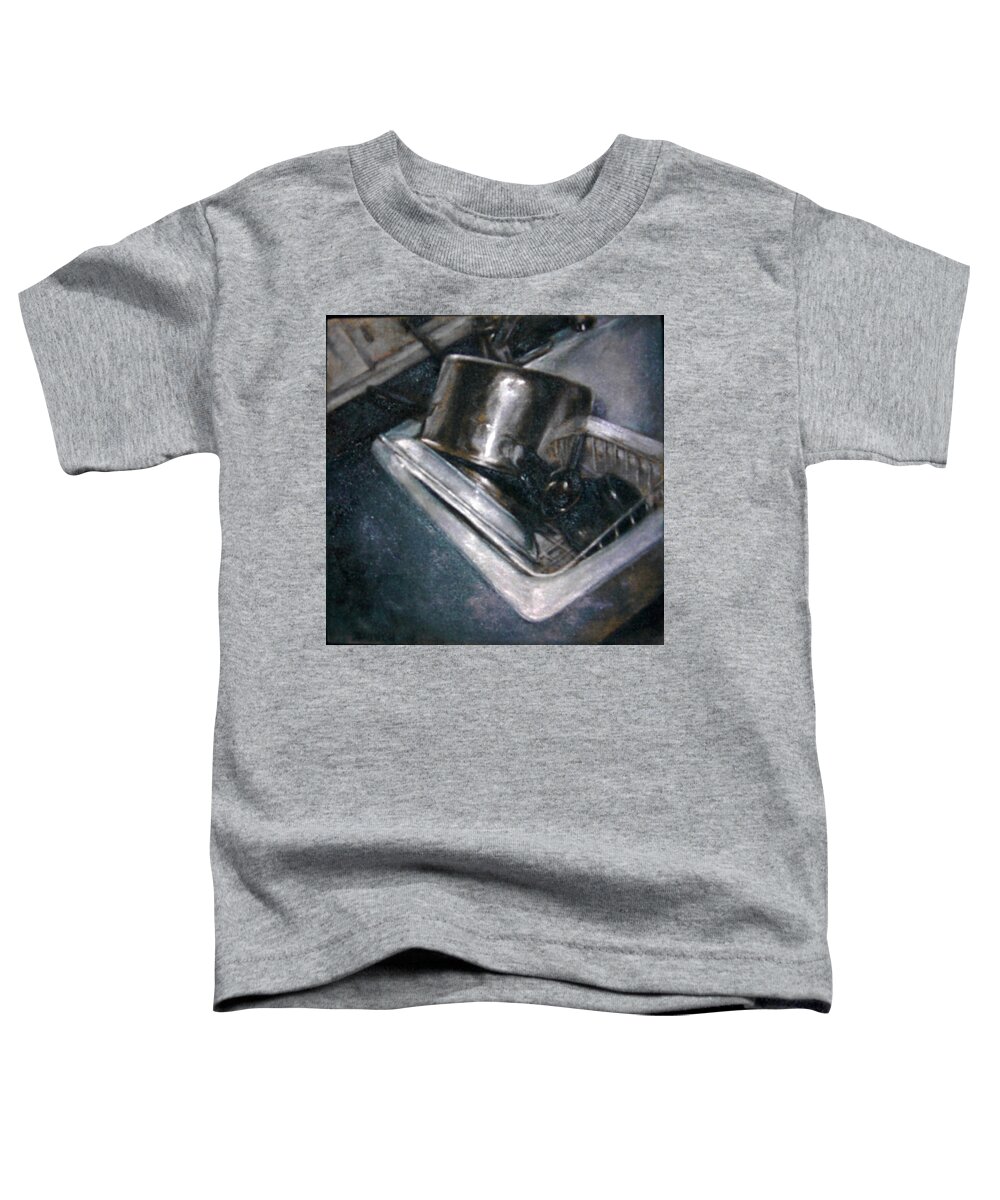 Sink Toddler T-Shirt featuring the painting Domestication #1 by Janet Zoya