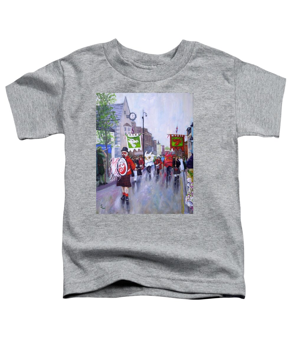 Impressionist Toddler T-Shirt featuring the painting Dragon Parade by Shirley Wellstead