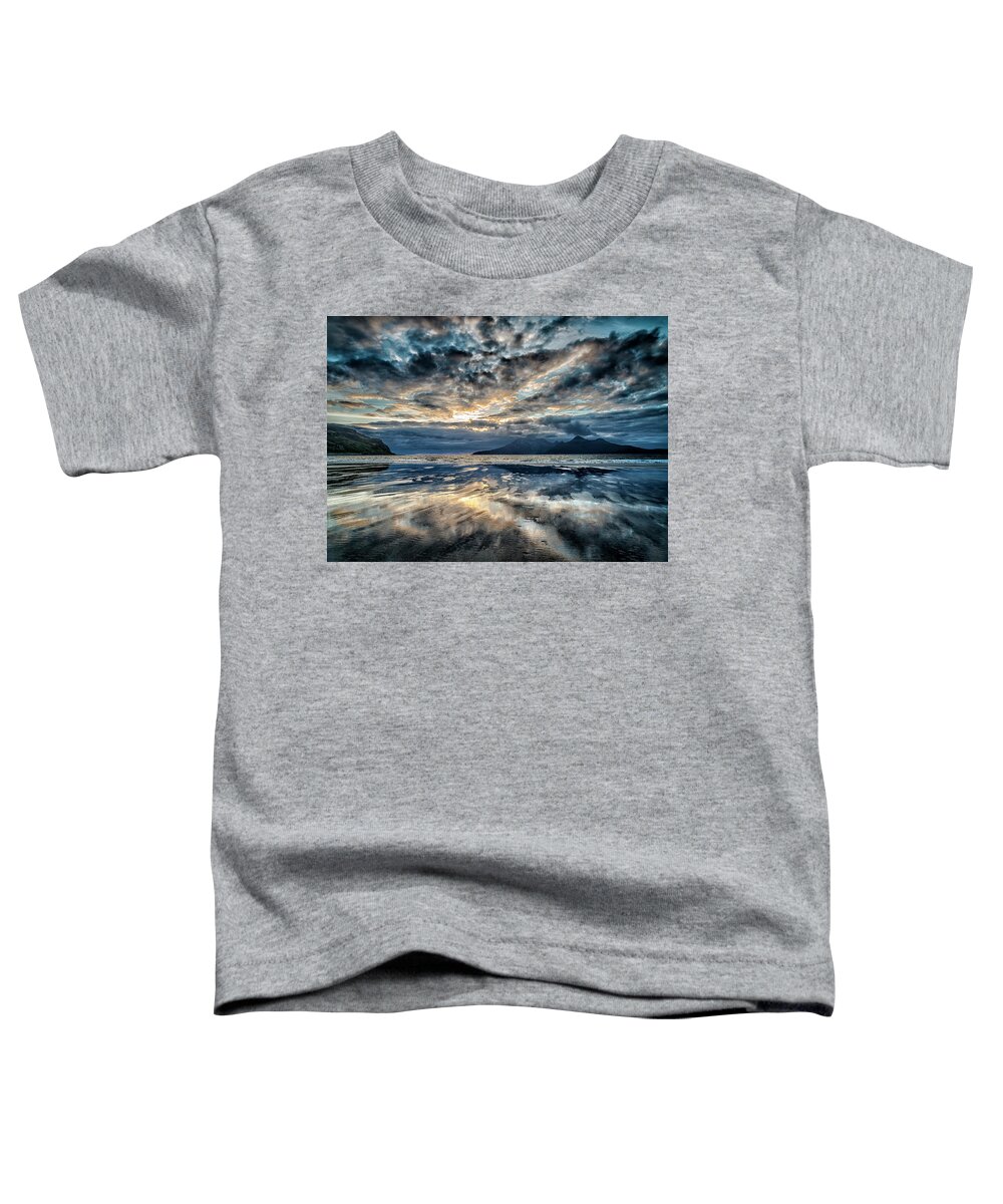 Brilliant Toddler T-Shirt featuring the photograph dramatic Isle of Rhum from Eigg by Charles Hutchison