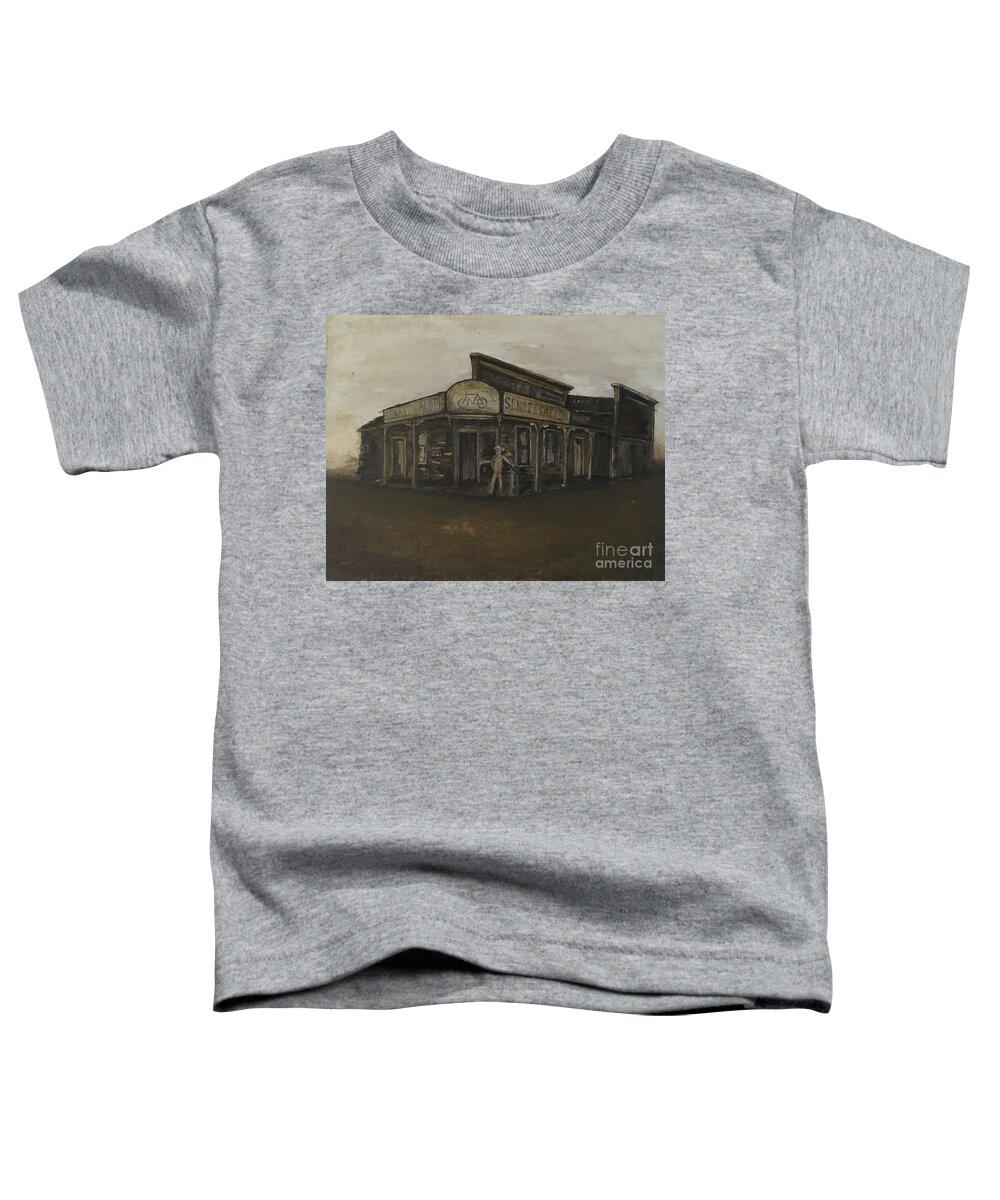 Sam's Senate Saloon Toddler T-Shirt featuring the painting Drowns the Whiskey, Sam's Senate Saloon by Michael Silbaugh