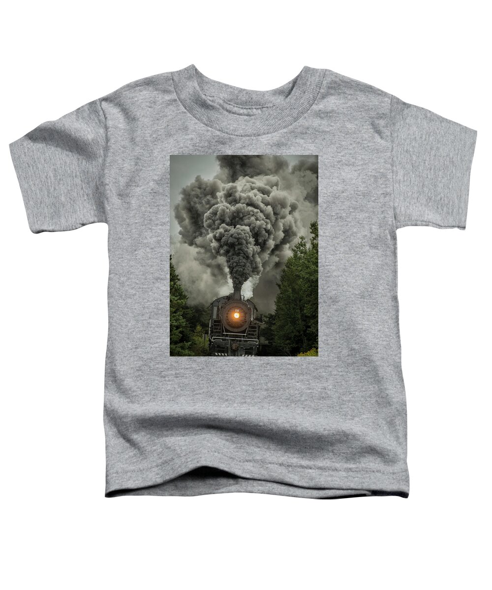 Railroad Toddler T-Shirt featuring the photograph Duluth Missabe and Iron Range 332 steam locomotive 1 by Jim Pearson