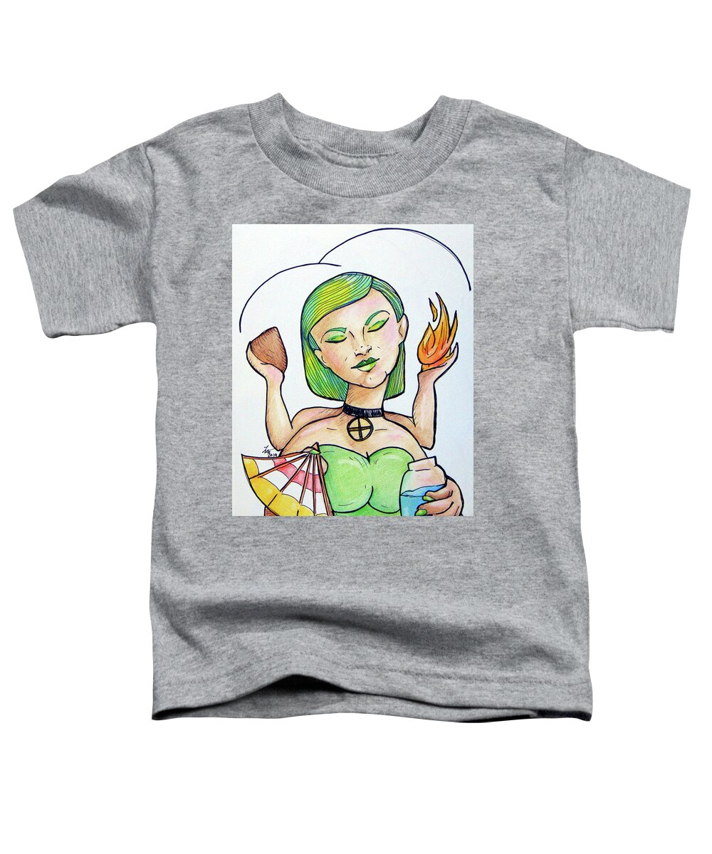 Earth Toddler T-Shirt featuring the drawing Earth by Loretta Nash