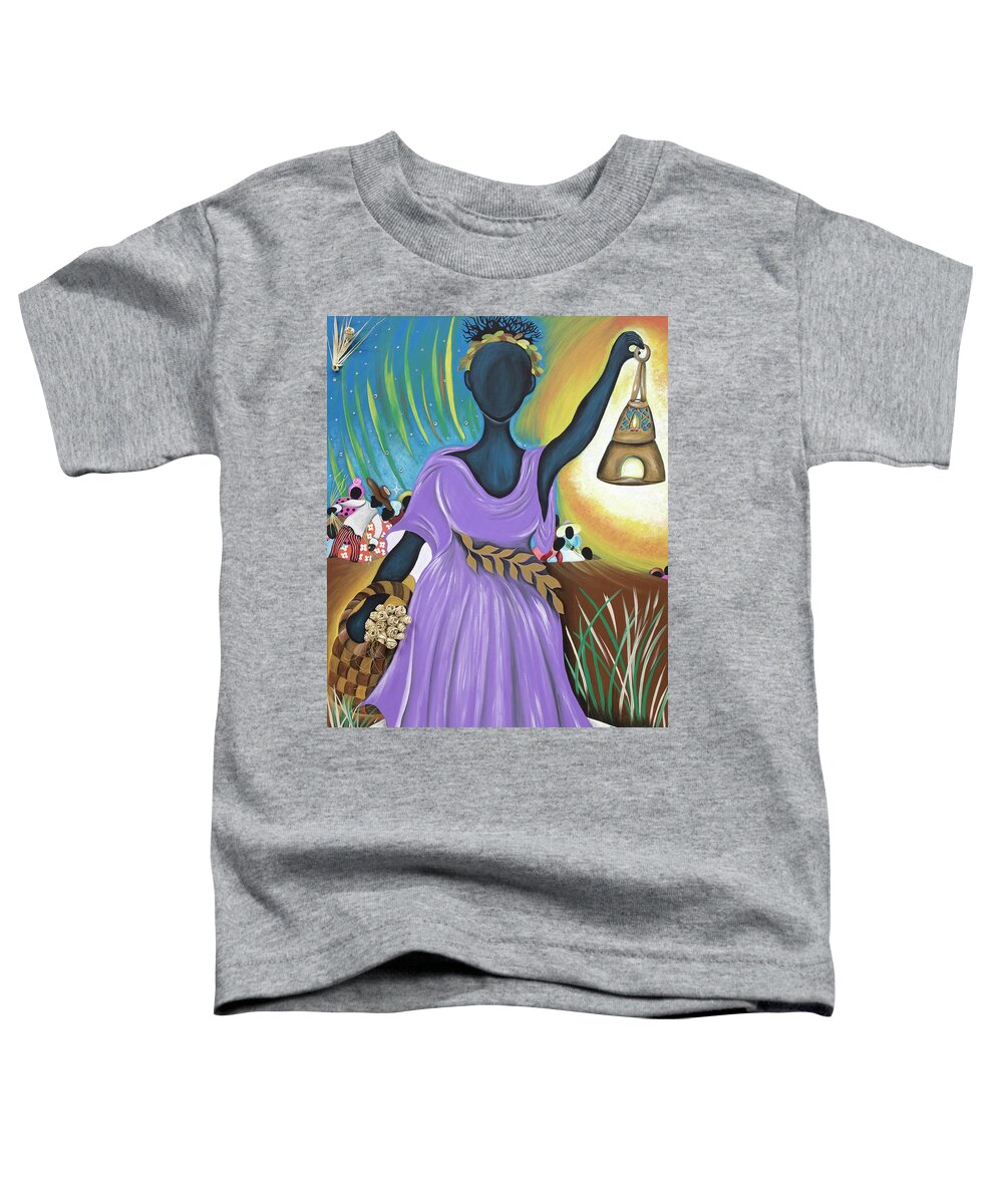 Sabree Toddler T-Shirt featuring the painting Embracing Liberty by Patricia Sabreee