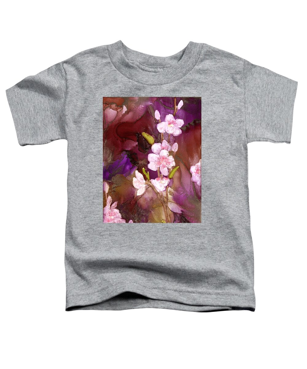 Plum Blossom Toddler T-Shirt featuring the painting Enchanted by Charlene Fuhrman-Schulz