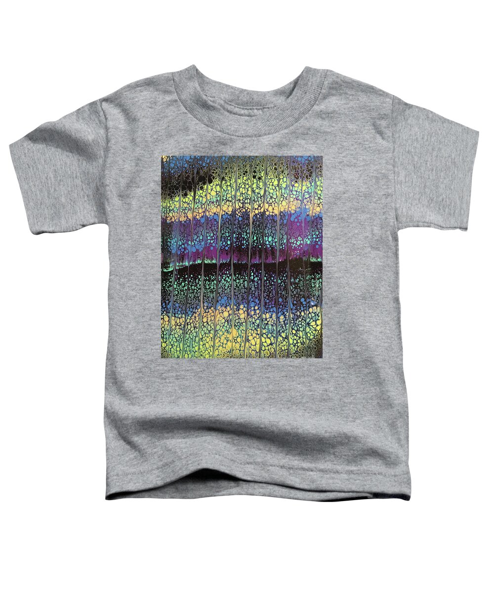 Poured Acrylic Toddler T-Shirt featuring the painting Enchanted Forest by Lucy Arnold