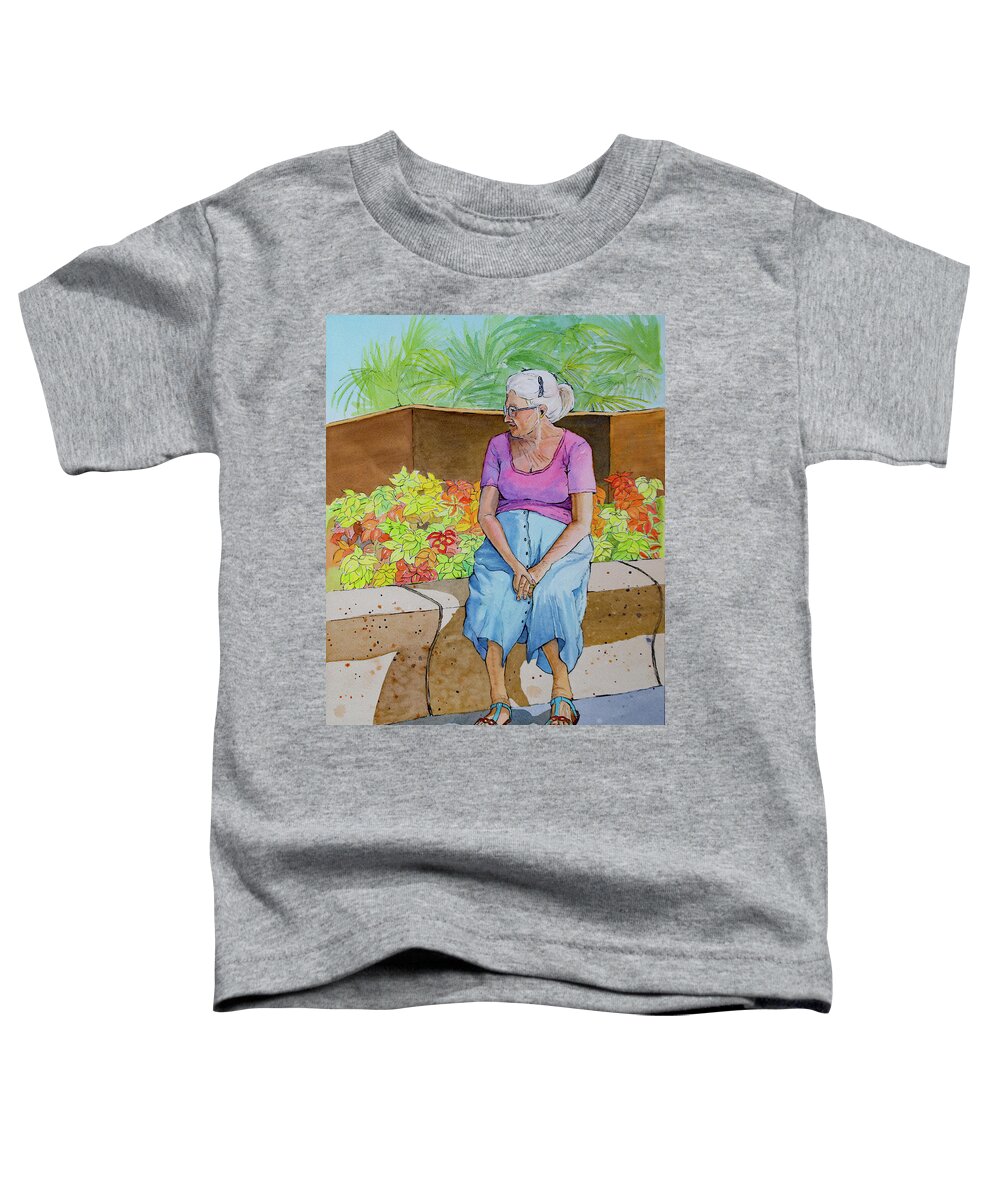 Abuela Toddler T-Shirt featuring the painting Everyone's Grandma by Margaret Zabor