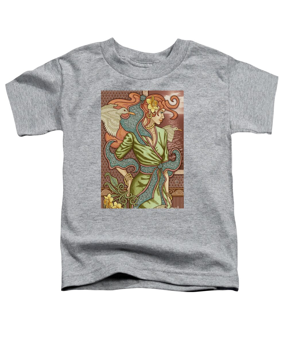 Portrait Toddler T-Shirt featuring the mixed media Exalted Beauty Fallon 2019 by Amy E Fraser