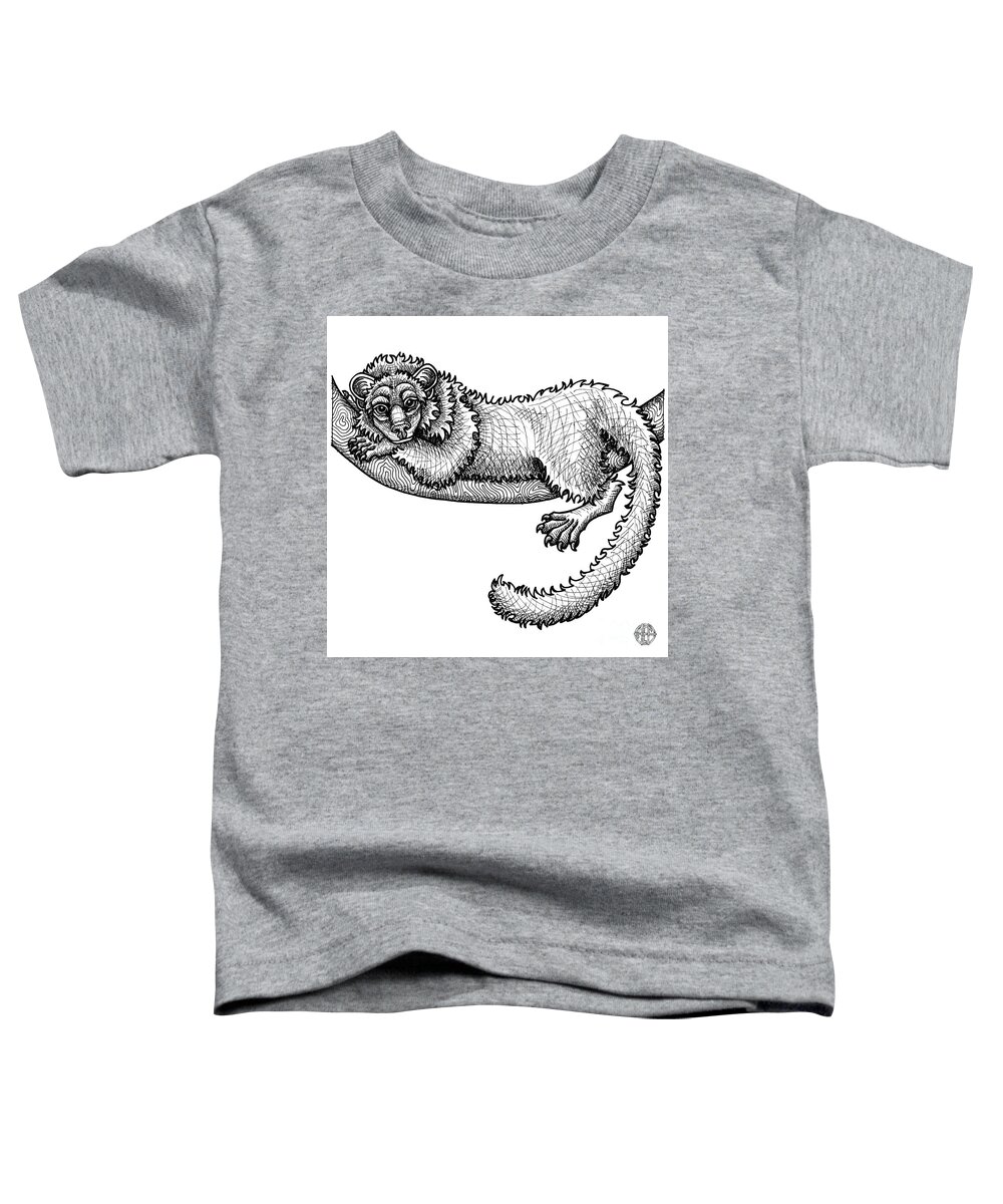 Animal Portrait Toddler T-Shirt featuring the drawing Fisher by Amy E Fraser