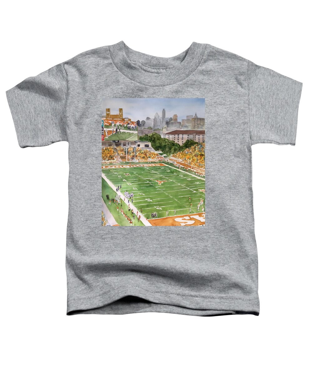 U.t. Toddler T-Shirt featuring the painting Football at U.T. by Liana Yarckin
