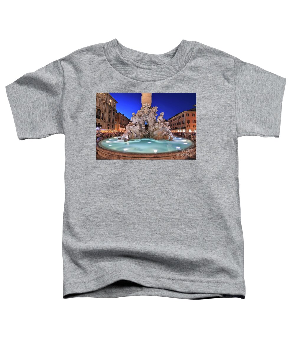 Statue Toddler T-Shirt featuring the photograph Four Rivers Fountain in Piazza Navona, Rome, Italy by Sam Antonio