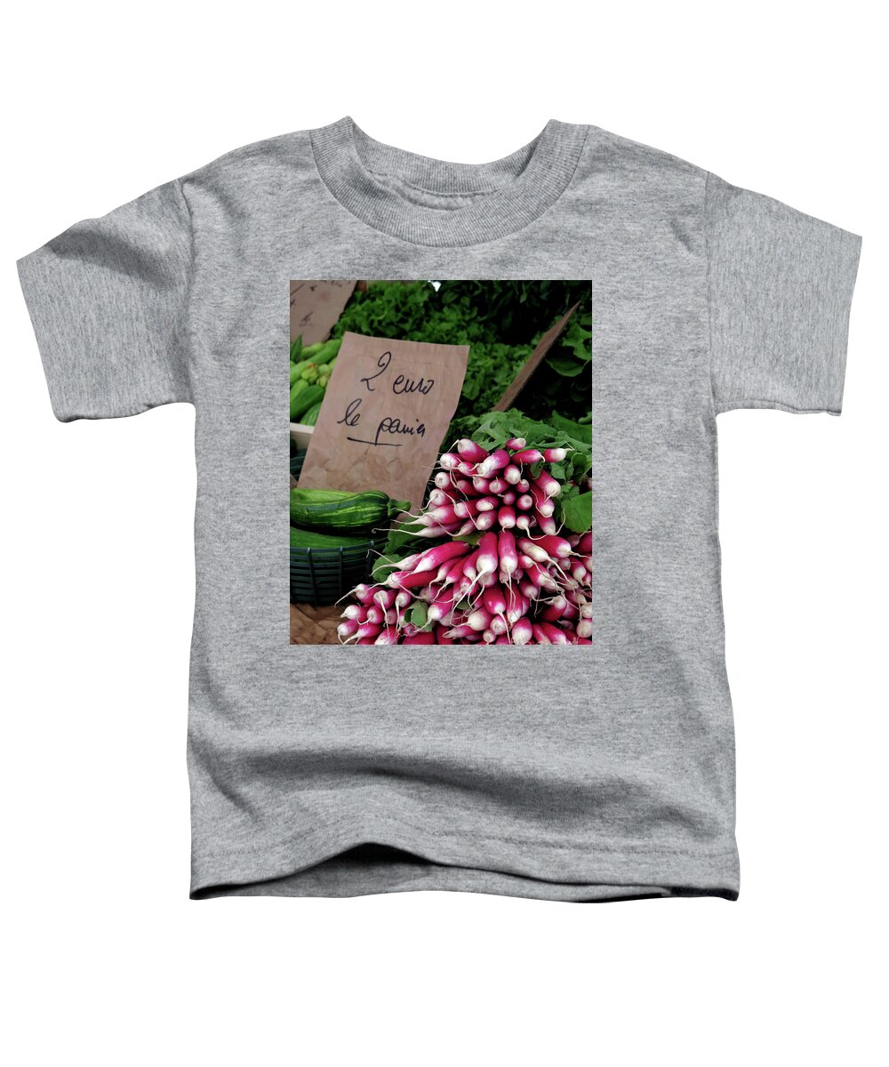 Radishes Toddler T-Shirt featuring the photograph French Farmer's Market by Terri Brewster