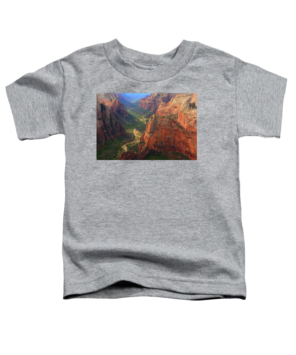 Observation Point Toddler T-Shirt featuring the photograph From Observation Point by Raymond Salani III