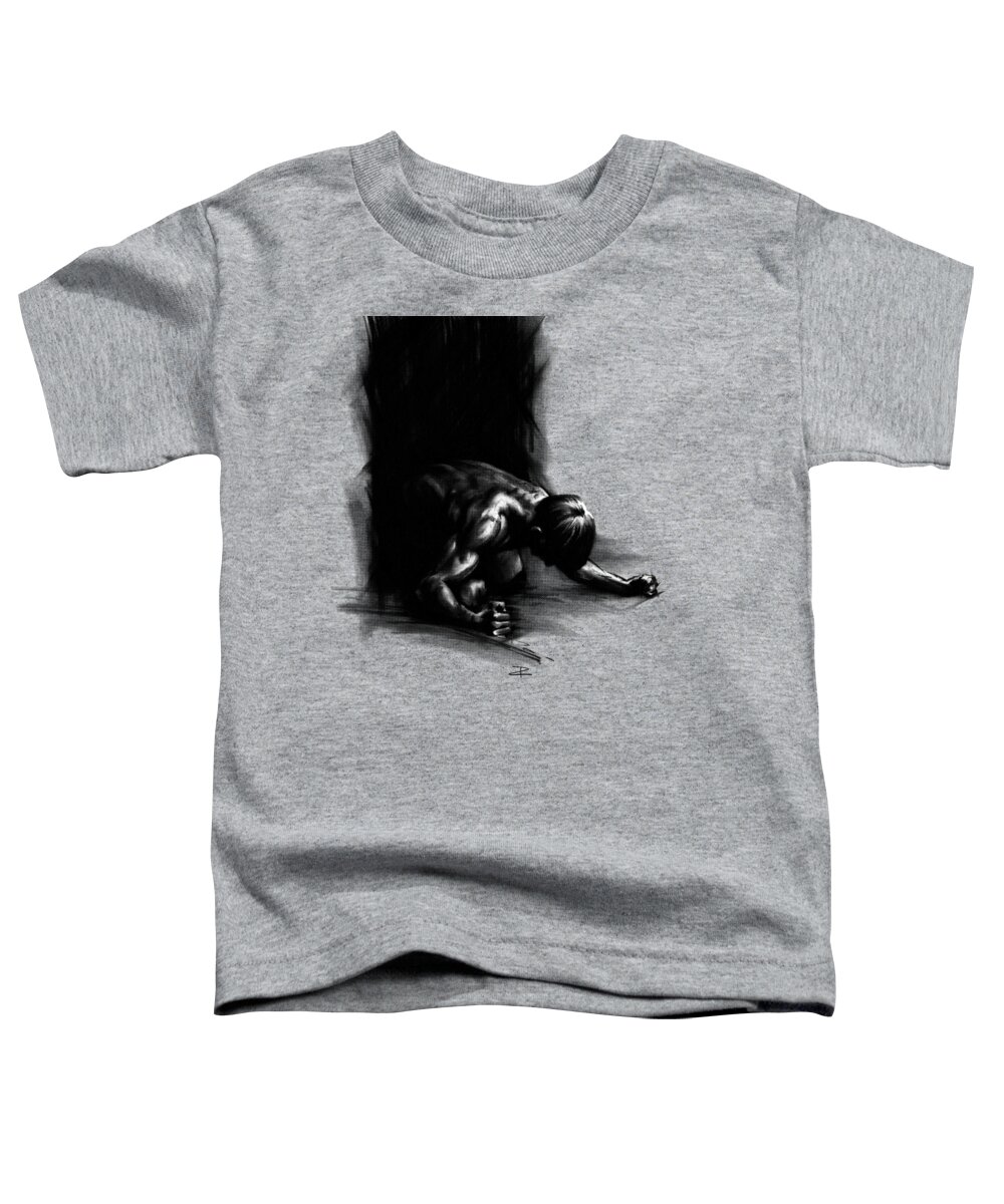 Figurative Toddler T-Shirt featuring the drawing Frustration by Paul Davenport
