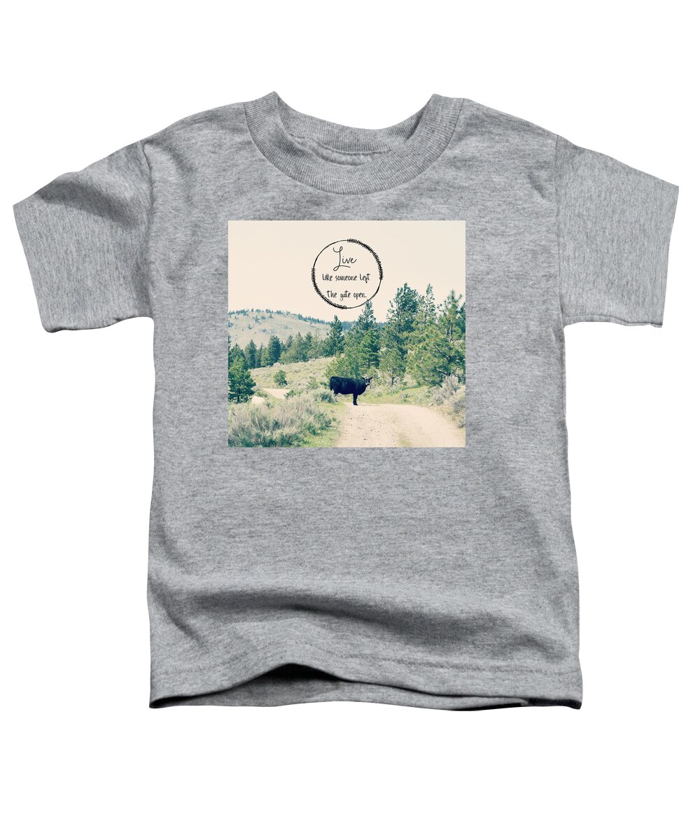 Rdelean Toddler T-Shirt featuring the photograph Gate Open by Robin Dickinson