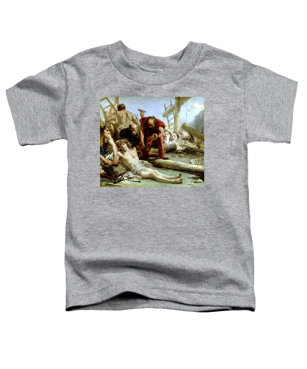 Giovanni Domenico Tiepolo Toddler T-Shirt featuring the painting Giandomenico Tiepolo / 'The Crucifixion', 1772, Italian School. JESUS. CRISTO CRUCIFICADO. by Giandomenico Tiepolo -1727-1804-