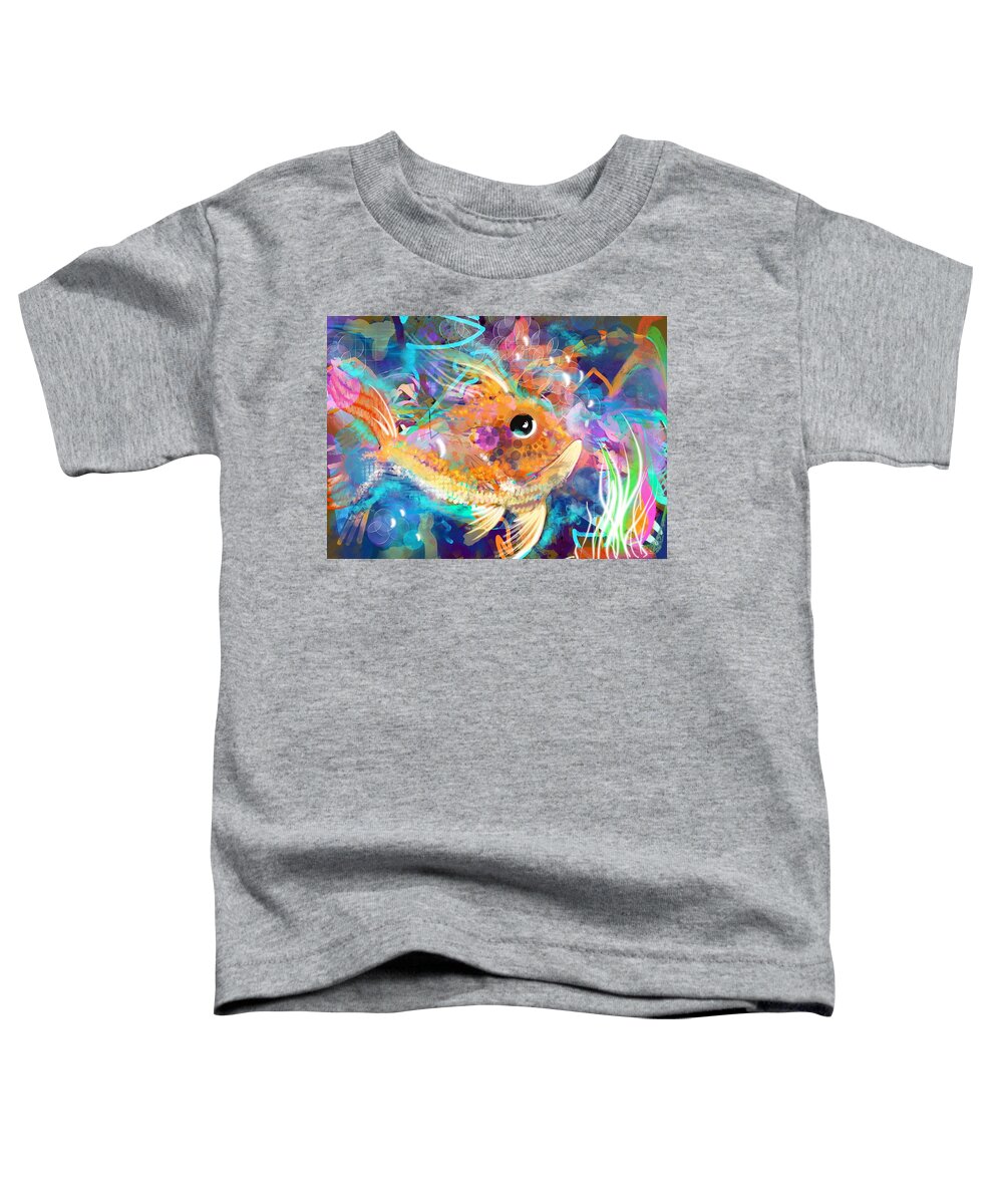 Goldfish Toddler T-Shirt featuring the digital art Golden by Jame Hayes
