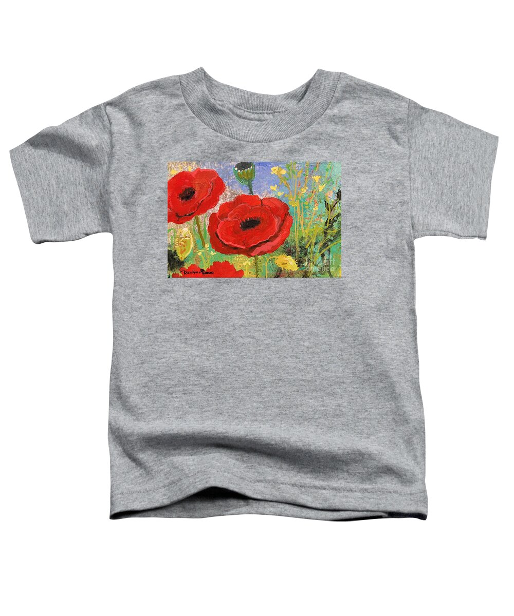 Poppies Toddler T-Shirt featuring the painting Good Morning Poppies by Robin Pedrero