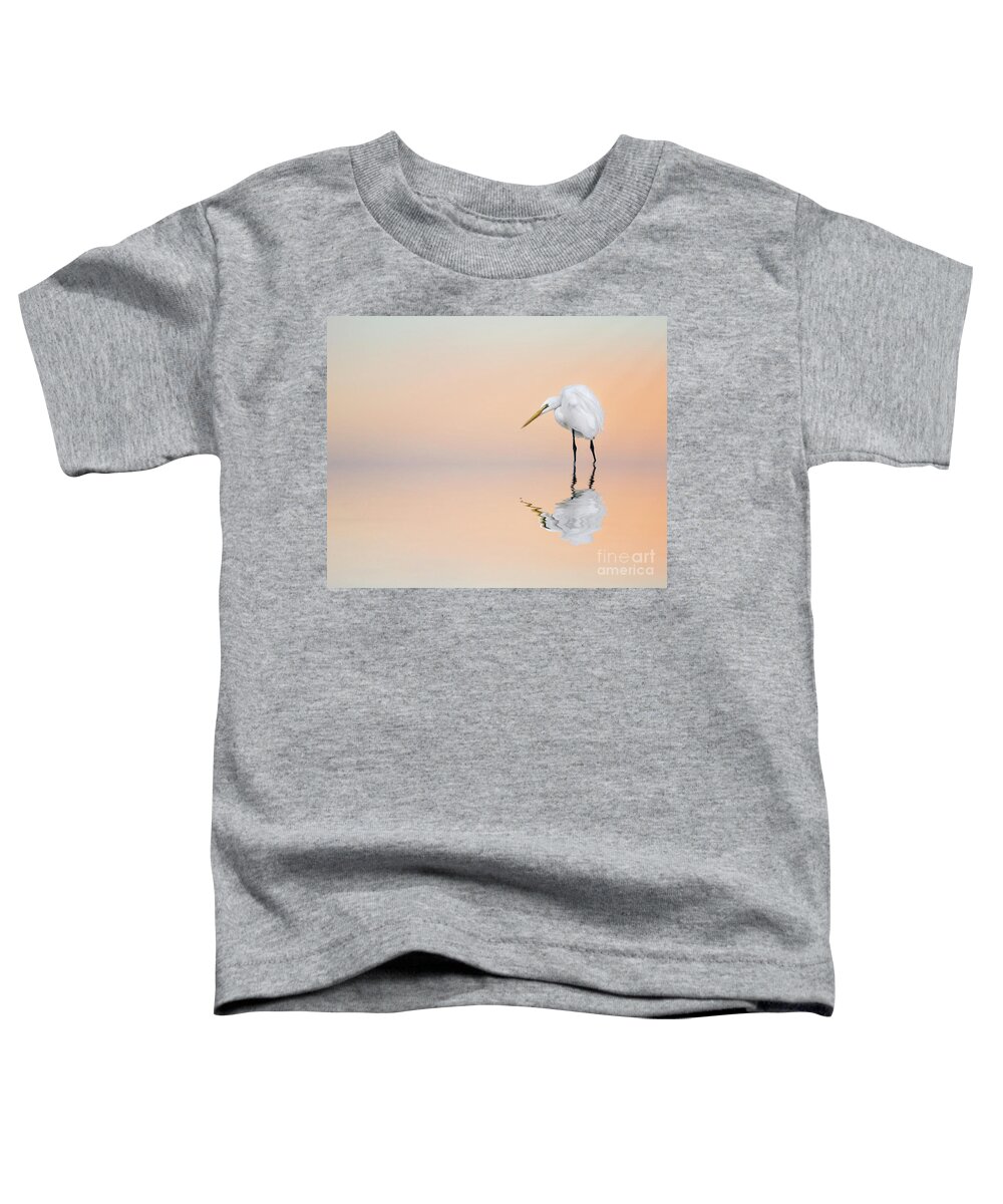 Great Egret Toddler T-Shirt featuring the photograph Great Egret Reflecting by Brian Tarr