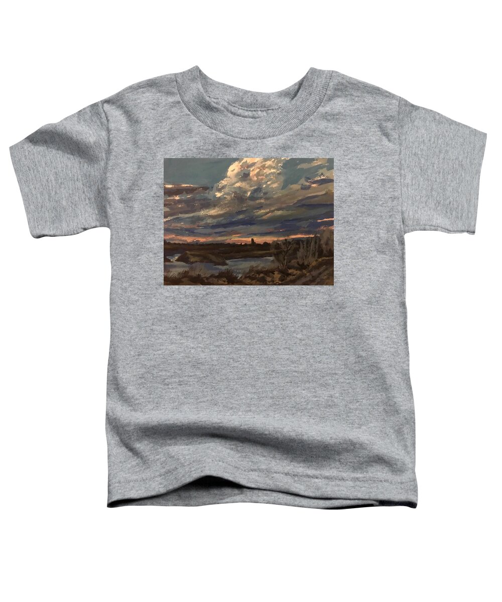 Clouds Toddler T-Shirt featuring the painting Greenbelt Cloud study by Les Herman