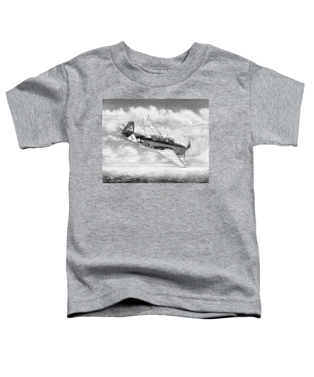 Aviation Toddler T-Shirt featuring the drawing Grumman TBF/TBM Avenger by Douglas Castleman
