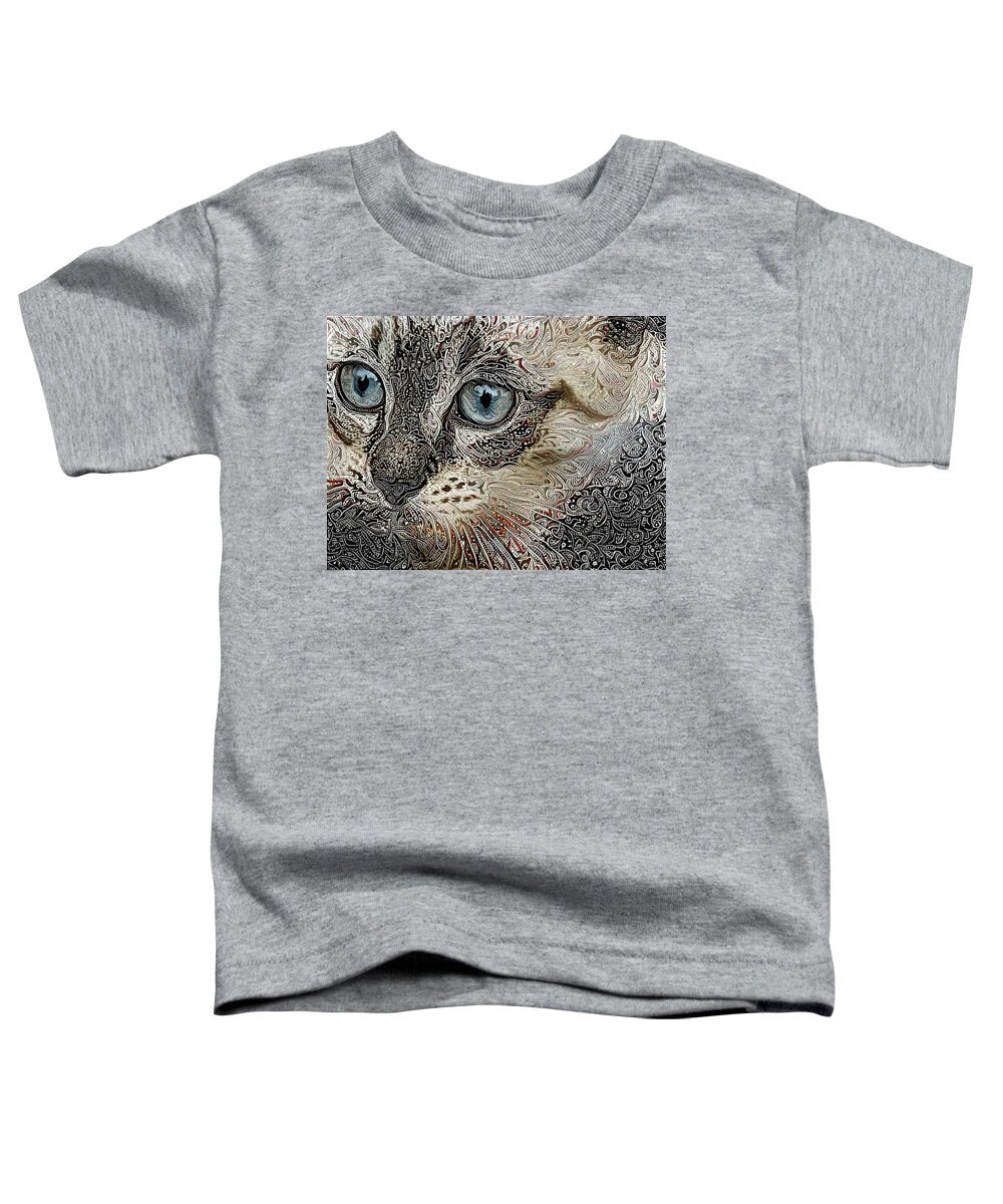 Siamese Cat Toddler T-Shirt featuring the digital art Gypsy the Siamese Kitten by Peggy Collins