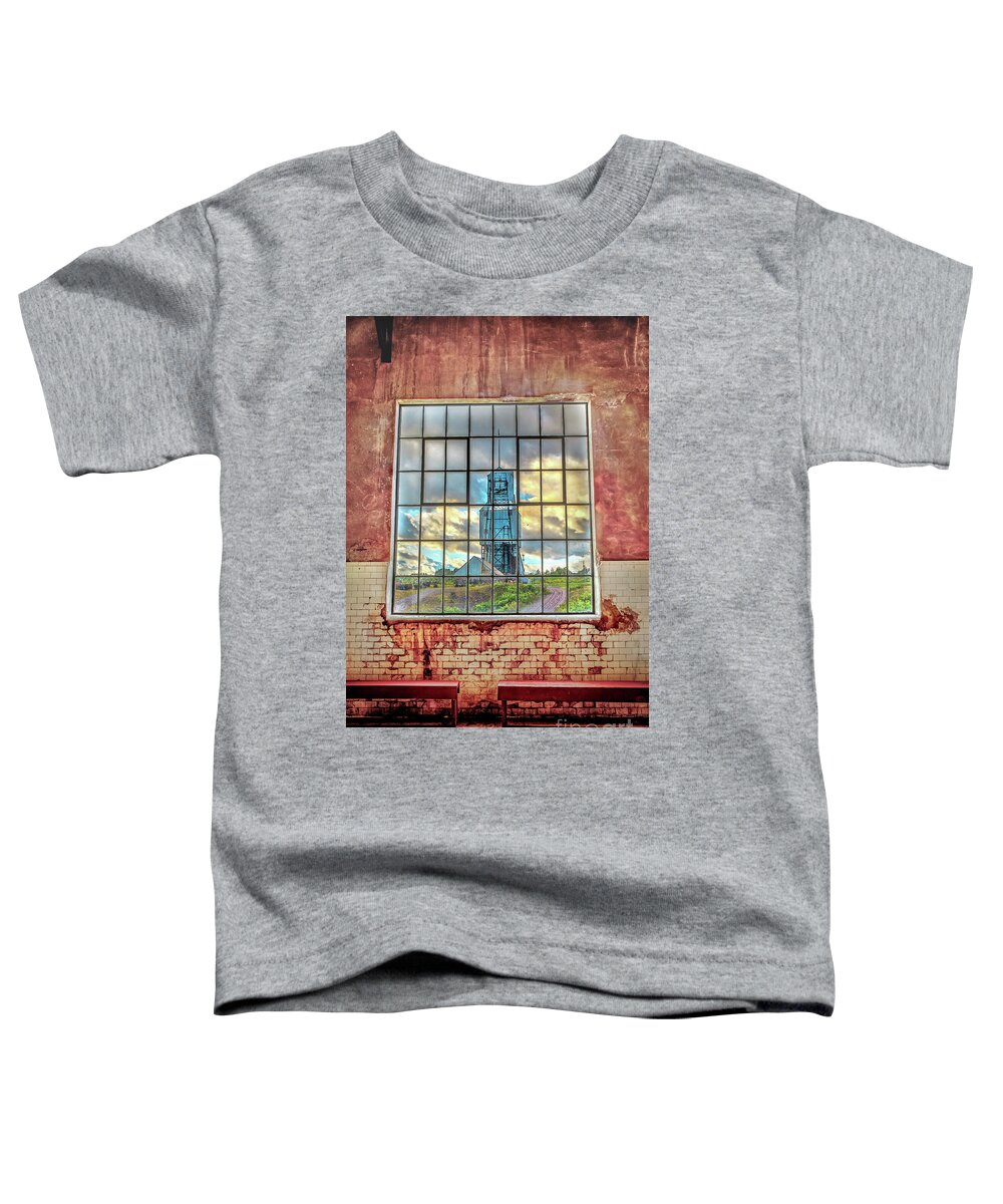 Hancock Toddler T-Shirt featuring the photograph Hancock Michigan Quincy Mine Picture Window by Norris Seward