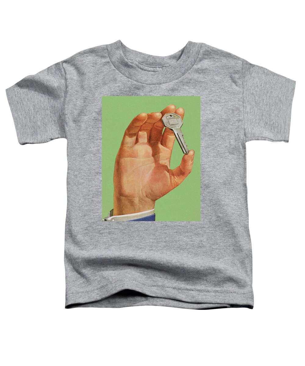 Campy Toddler T-Shirt featuring the drawing Hand Holding a Key by CSA Images