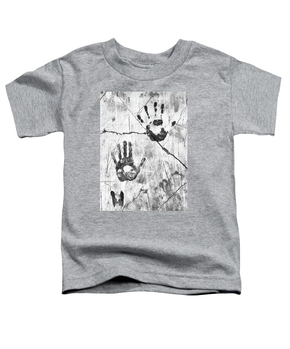 Hand Prints Toddler T-Shirt featuring the photograph Hand Prints by Minnie Gallman