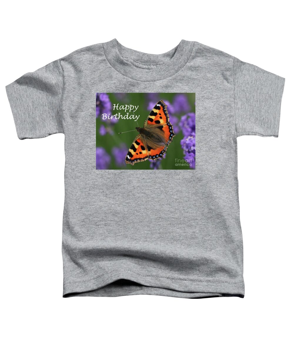 Butterfly Toddler T-Shirt featuring the photograph Happy Birthday -butterfly by Karen Lindquist