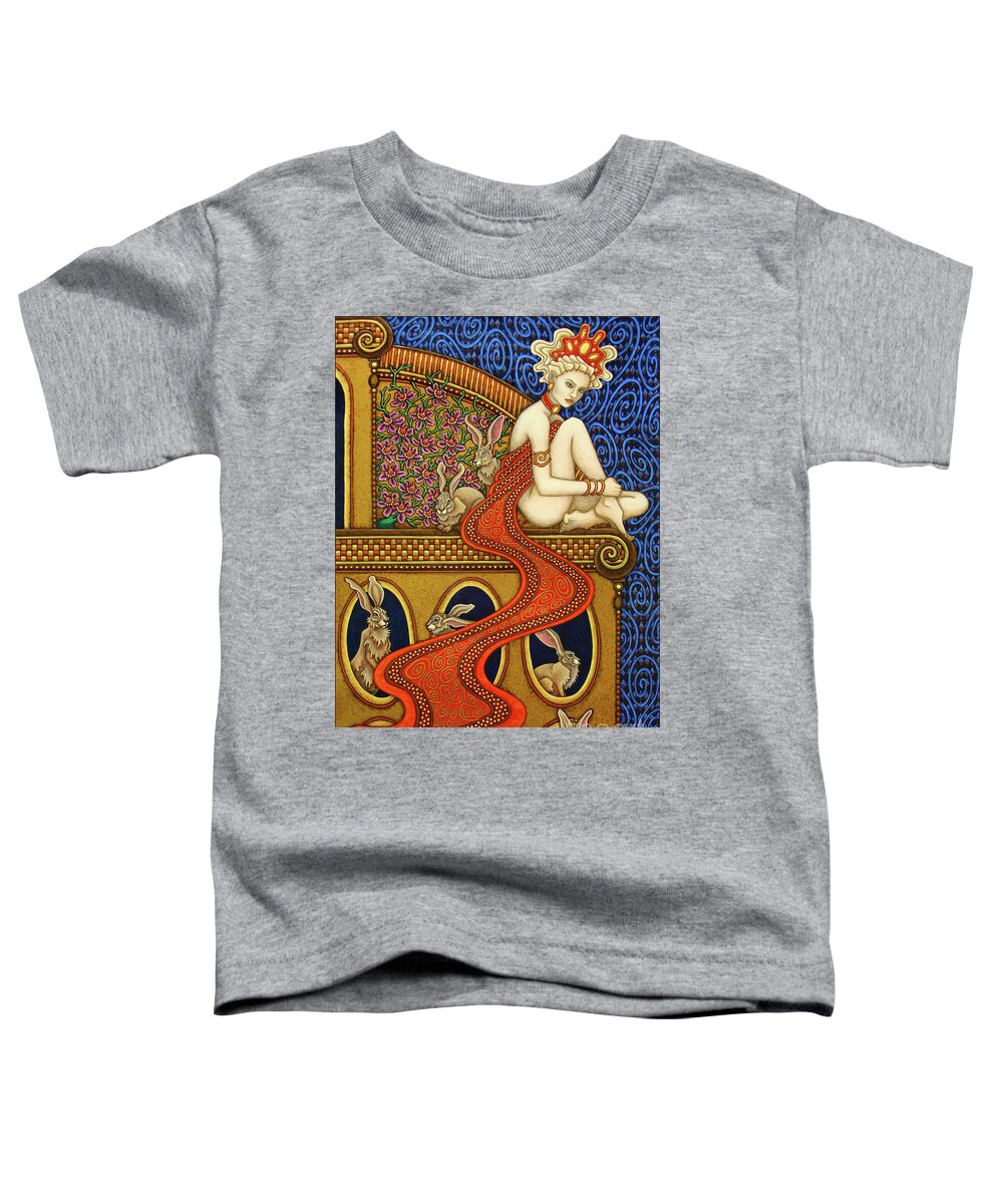 Hare Toddler T-Shirt featuring the painting Hare Majesty's Hutch by Amy E Fraser