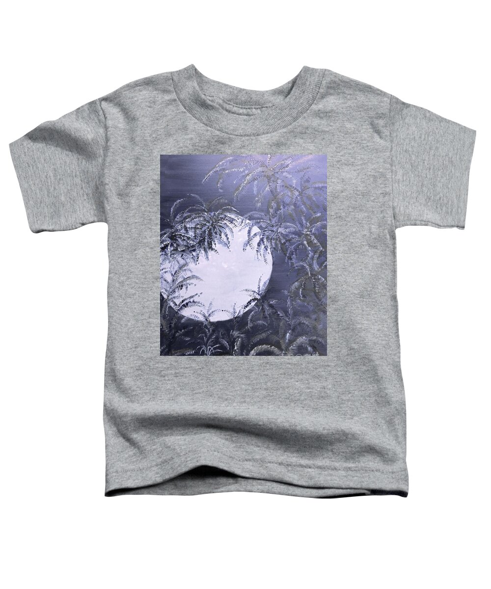 Hawaiian Blue Moon Toddler T-Shirt featuring the painting Hawaiian Darken Blue Moon by Michael Silbaugh
